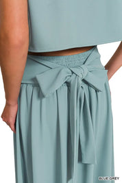 Zenana Heavy Woven Span Crop Tee & Skirt Set | Outfit Sets Daverri Fashions