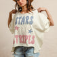 BiBi oversized stars and stripes patchwork short sleeve t-shirt