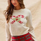 SO ME Christmas Candy Cone Cropped Sweater - DAVERRI FASHIONS