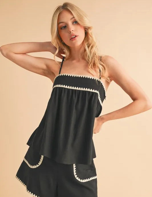 Aemi+Co Bali Rickrack Trim Cami | Daverri Fashions