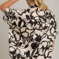 Umgee Full Size Two Tone Print Button Down Top with hidden Plackets Tops