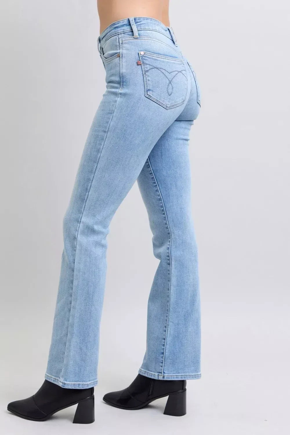 Judy Blue Mid Rise Thermal Bootcut Jeans - DAVERRI FASHIONS