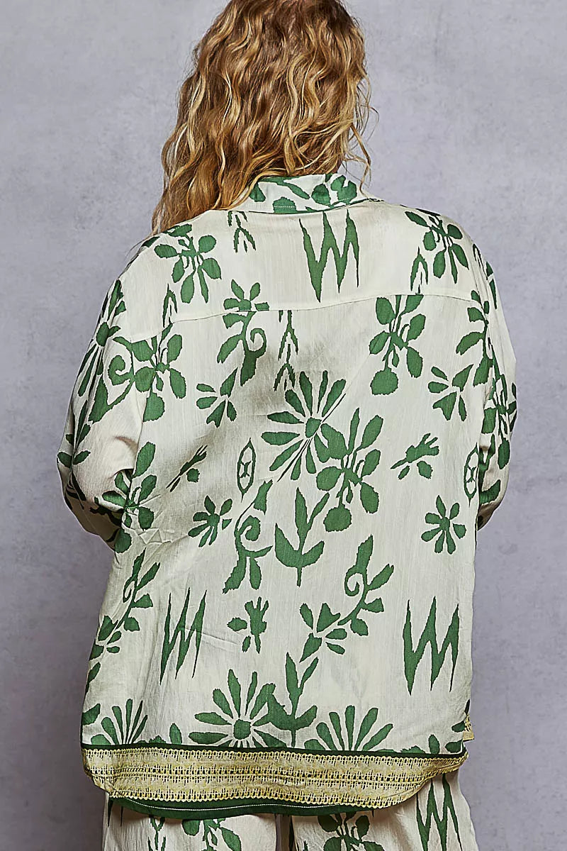 POL Button Down Floral Long Sleeve Shirt | Shirts Daverri Fashions
