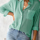 Lovelet Striped Collared Neck Shirt with Pocket - DAVERRI FASHIONS