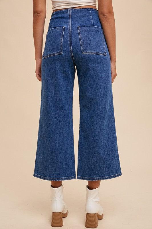 Annie Wear Button Fly High Waist Jeans - DAVERRI FASHIONS
