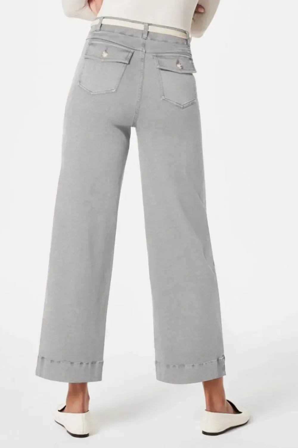 High Waist Jeans with Pockets - DAVERRI FASHIONS