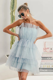 BiBi Sleeveless Layered Organza Dress | Mini Dresses Daverri Fashions