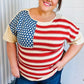 American Flag Jacquard Knit Sweater Top - DAVERRI FASHIONS