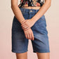 Daverri High Waist mid-rise blue denim shorts with rolled cuffs