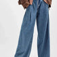 Wide Leg Jeans with Pockets - DAVERRI FASHIONS
