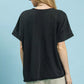 Black Umgee Ash mineral wash French terry top with relaxed fit