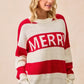 BiBi Christmas Merry Lettering Sweater - DAVERRI FASHIONS