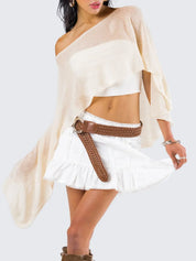 Boat Neck Long Sleeve knit Cover Up | Cover-Ups Daverri Fashions