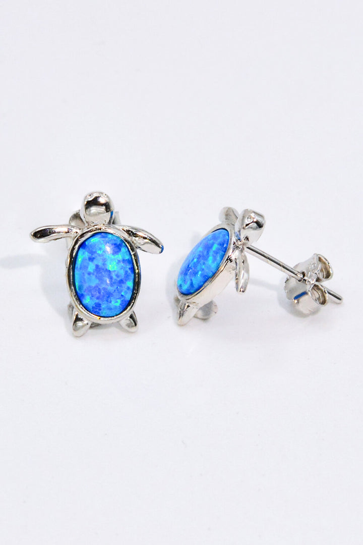 Opal Turtle Stud Earrings | Earrings Daverri Fashions
