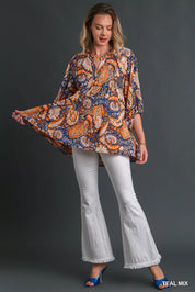 Umgee Mix Paisley Boho Tunic Blouse | Blouses Daverri Fashions