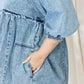 HEYSON Full Size Oversized Denim Babydoll Dress Babydoll Dresses