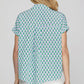She + Sky Full Size Printed Johnny Collar Short Sleeve Blouse Plus Size Blouses