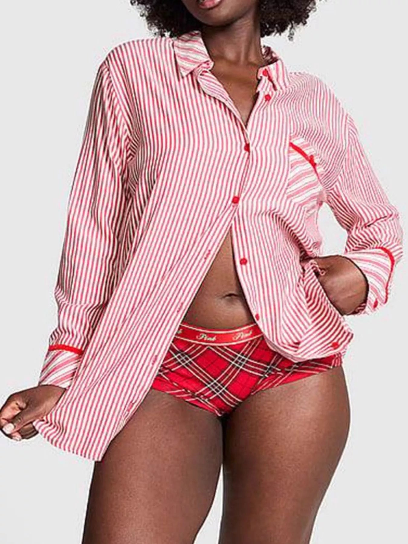 Red Striped Long Sleeve Button-Up Shirt | Shirts Daverri Fashions