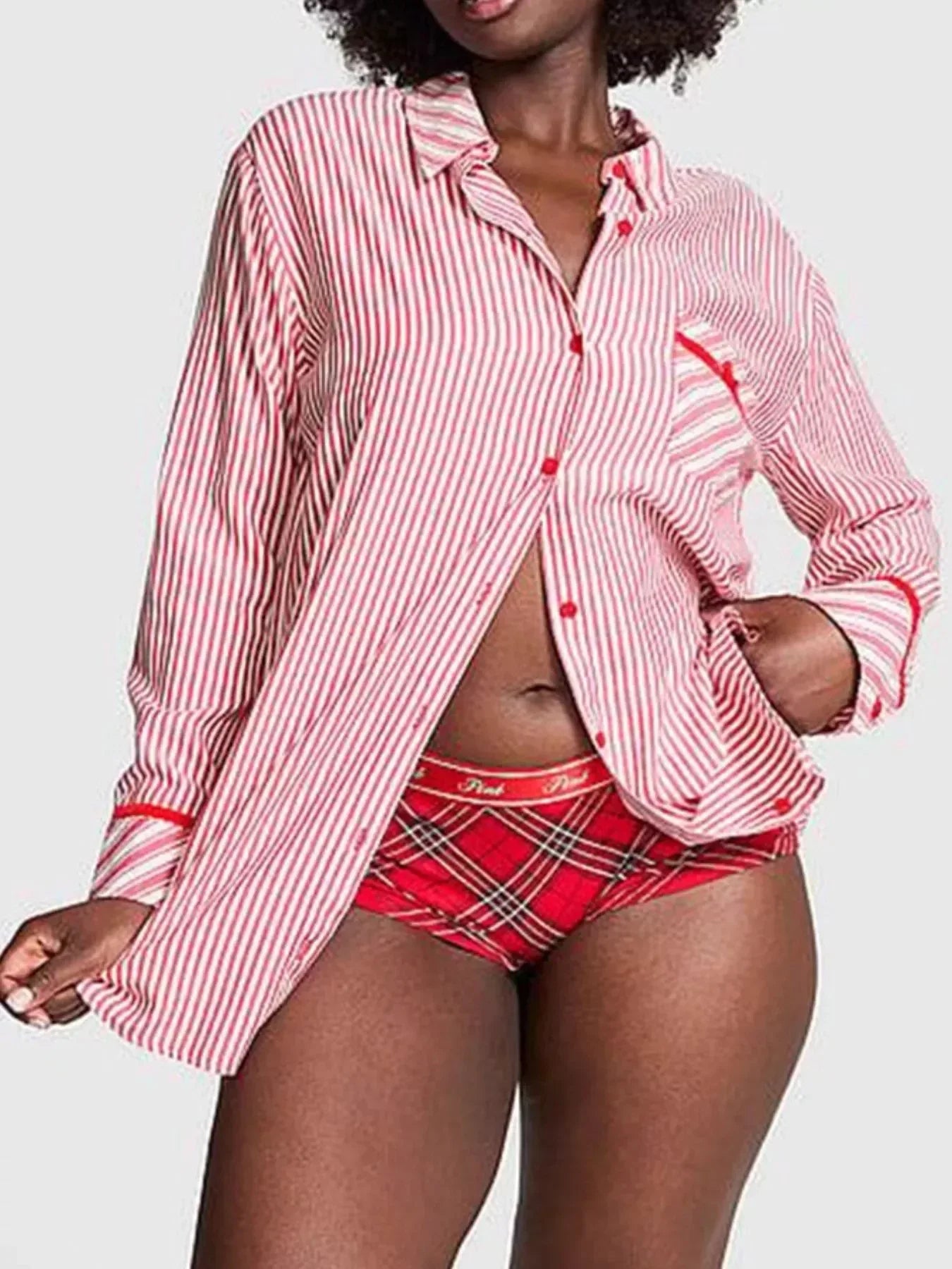 Striped Long Sleeve Button-Up Shirt - DAVERRI FASHIONS