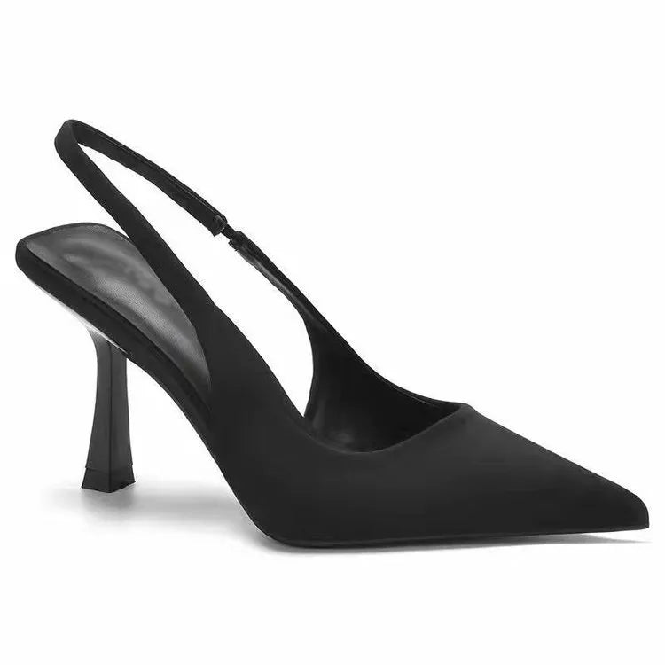 Black Point Toe Slingback Pumps | Heels Daverri Fashions