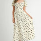 MABLE Polka Dot Puff Sleeve Midi Dress - DAVERRI FASHIONS