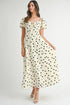 MABLE Polka Dot Puff Sleeve Midi Dress - DAVERRI FASHIONS