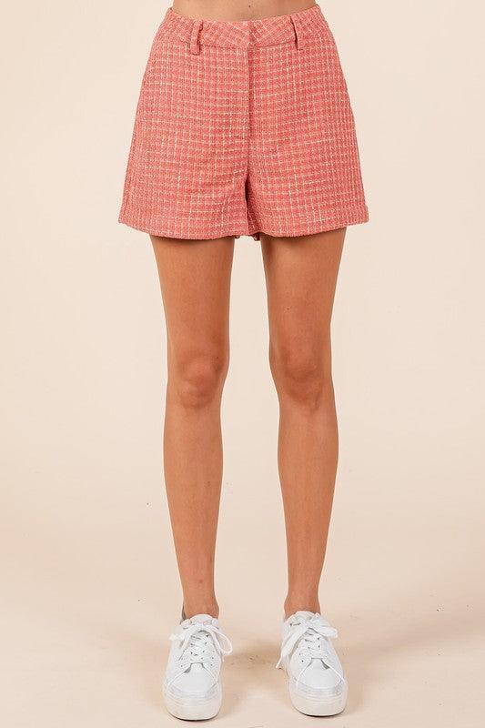 Mittoshop Tweed Classic Shorts with Side Pockets - DAVERRI FASHIONS
