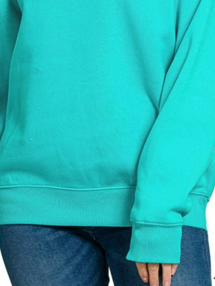 Zenana Fleece Crewneck Long Sleeve Sweatshirt Sweatshirts