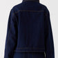 Daverri cropped oversized denim jacket with rolled cuffs showing gray lining