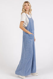 Mittoshop Textured Wide Leg Overalls Overalls