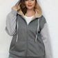 Full Size Sherpa Lined Zip-Up Hoodie - DAVERRI FASHIONS