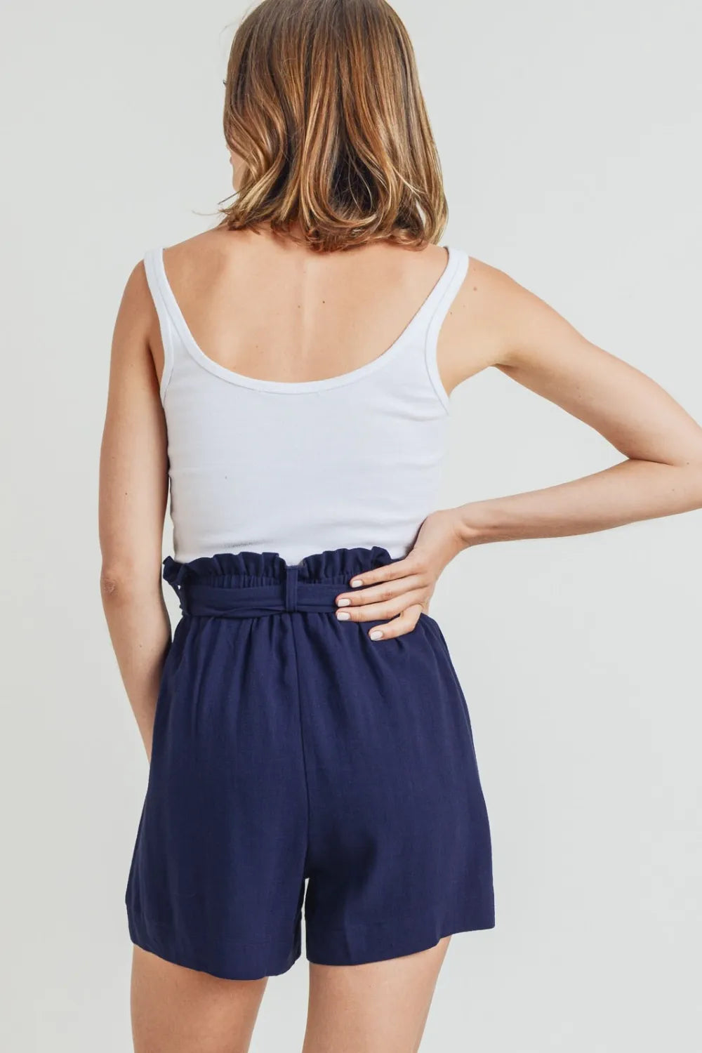 Cotton Bleu by Nu Label Buckle Belt Cotton Linen Shorts Shorts