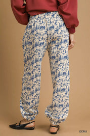 Umgee Scenic Print Casual Sweatpants Ecru | Sweatpants Daverri Fashions