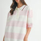 MABLE Oversized Stripe Polo Collar Sweater Sweaters