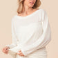 BiBi Waffled Backless Drawstring T-Shirt Tops
