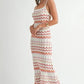 MABLE Lightweight Pointelle Chevron Knit Maxi Dress - DAVERRI FASHIONS