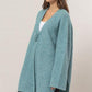 HYFVE Front Rosette Longline Slit Sweater Cardigan Cardigans