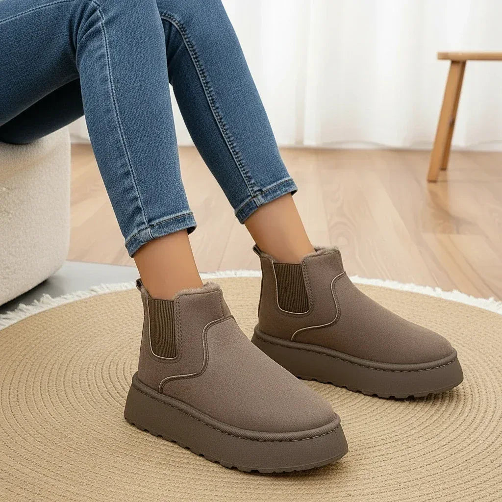 Round Toe Platform Ankle Boots - DAVERRI FASHIONS