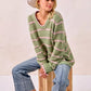 BiBi Striped Long Sleeve Sweater - DAVERRI FASHIONS