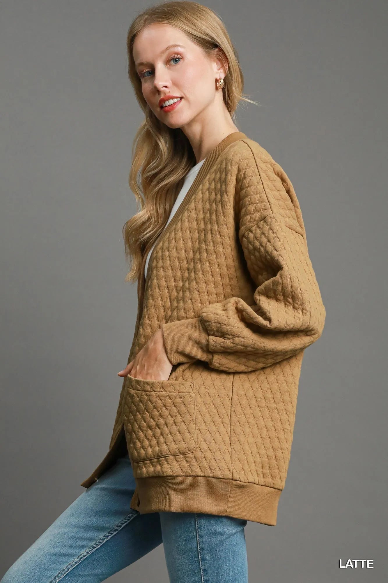 Umgee Button-Up Jacquard Cardigan