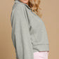 Umgee Full Size Half Zip Cropped Sweatshirt Plus Size