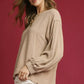 Umgee Linen Scallop Hem Long Sleeve Blouse - DAVERRI FASHIONS