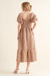 And The Why Full Size Square Neck Puff Sleeve Dress | Daverri Fashions