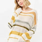 And The Why Abstract Striped Light Weight Loose Sweater - DAVERRI FASHIONS