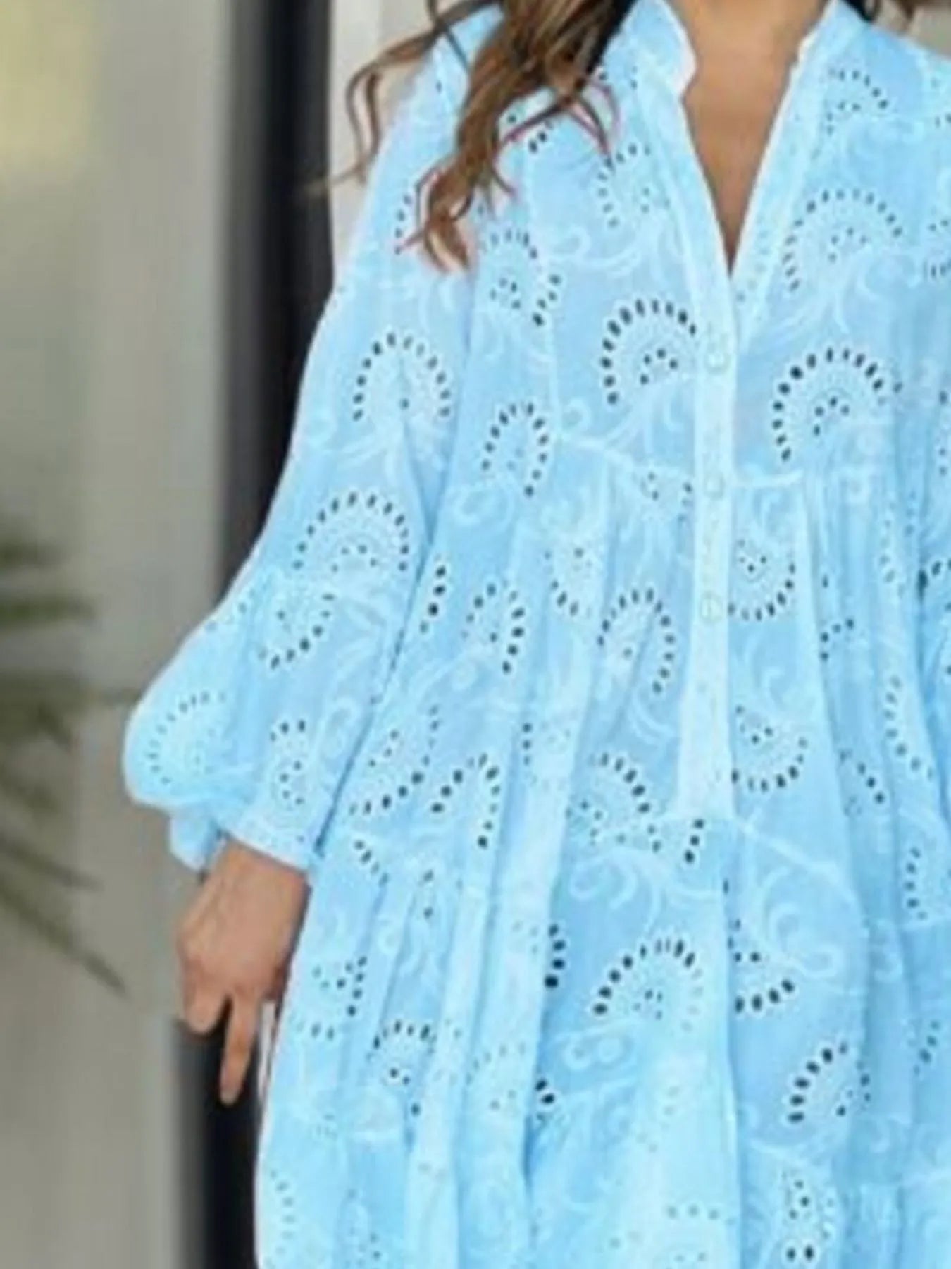 Full Size Eyelet Ruffled Hem Tiered Dress Plus Size | Mini Dresses Daverri Fashions