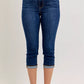 Dark blue Judy Blue high waist capri jeans with rolled cuffs