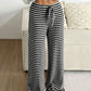 Striped Wide Leg Drawstring Pants - DAVERRI FASHIONS