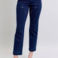 Judy Blue Full Size Hw Work Wear Knee Patch Straight Jeans Plus Size DK Jeans