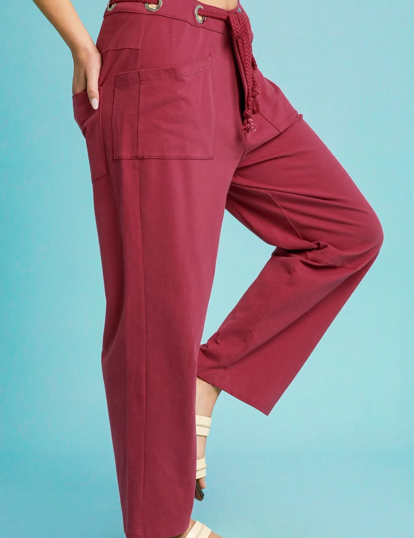 Umgee Drawstring Wide Leg Casual Pants | Daverri Fashions