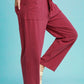 Umgee Drawstring Wide Leg Casual Pants